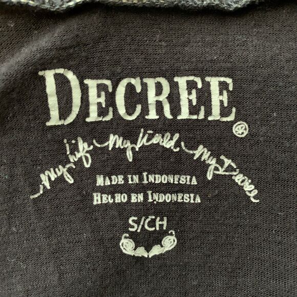 Decree S Top Solid Black Sleeveless Layer with Peplum Open Front Festivals! - Picture 7 of 7